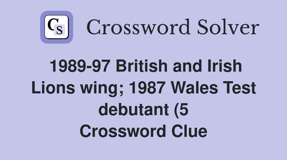 1989 97 British and Irish Lions wing 1987 Wales Test debutant (5 1989 97 British and Irish Lions wing 1987 Wales Test debutant (5