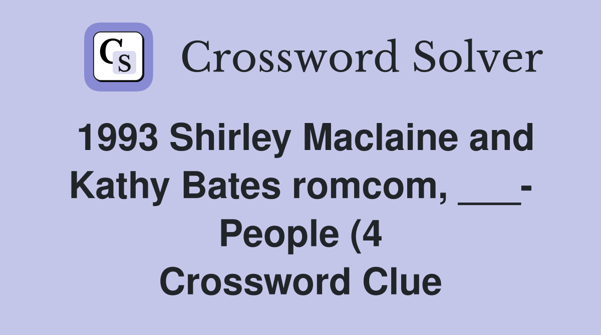 1993 Shirley Maclaine and Kathy Bates romcom People (4 1993 Shirley Maclaine and Kathy Bates romcom People (4