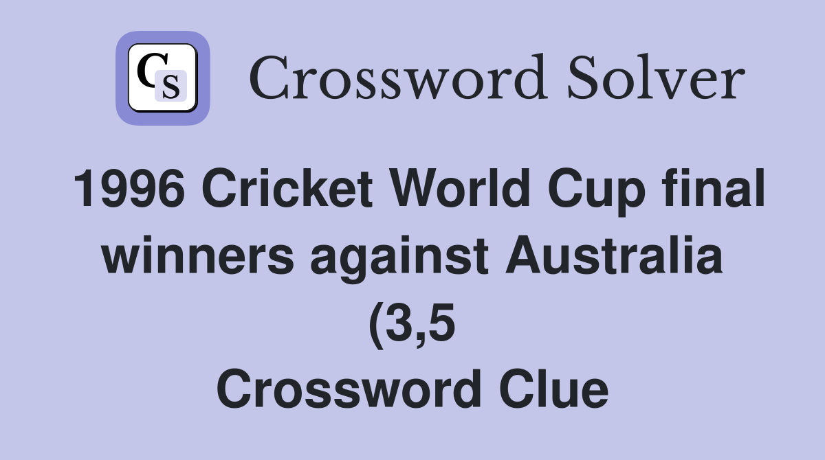 1996 Cricket World Cup final winners against Australia (3 5 1996 Cricket World Cup final winners against Australia (3 5