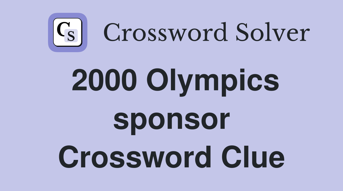 2000 Olympics sponsor Crossword Clue