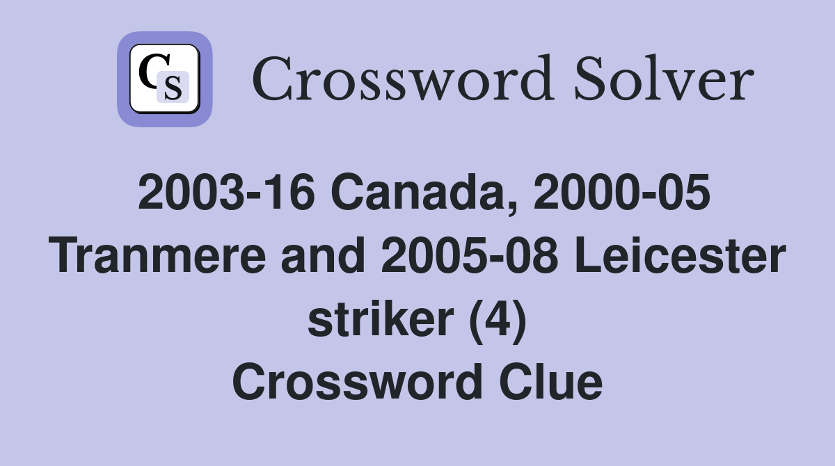 2003-16 Canada, 2000-05 Tranmere and 2005-08 Leicester striker (4) Crossword Clue
