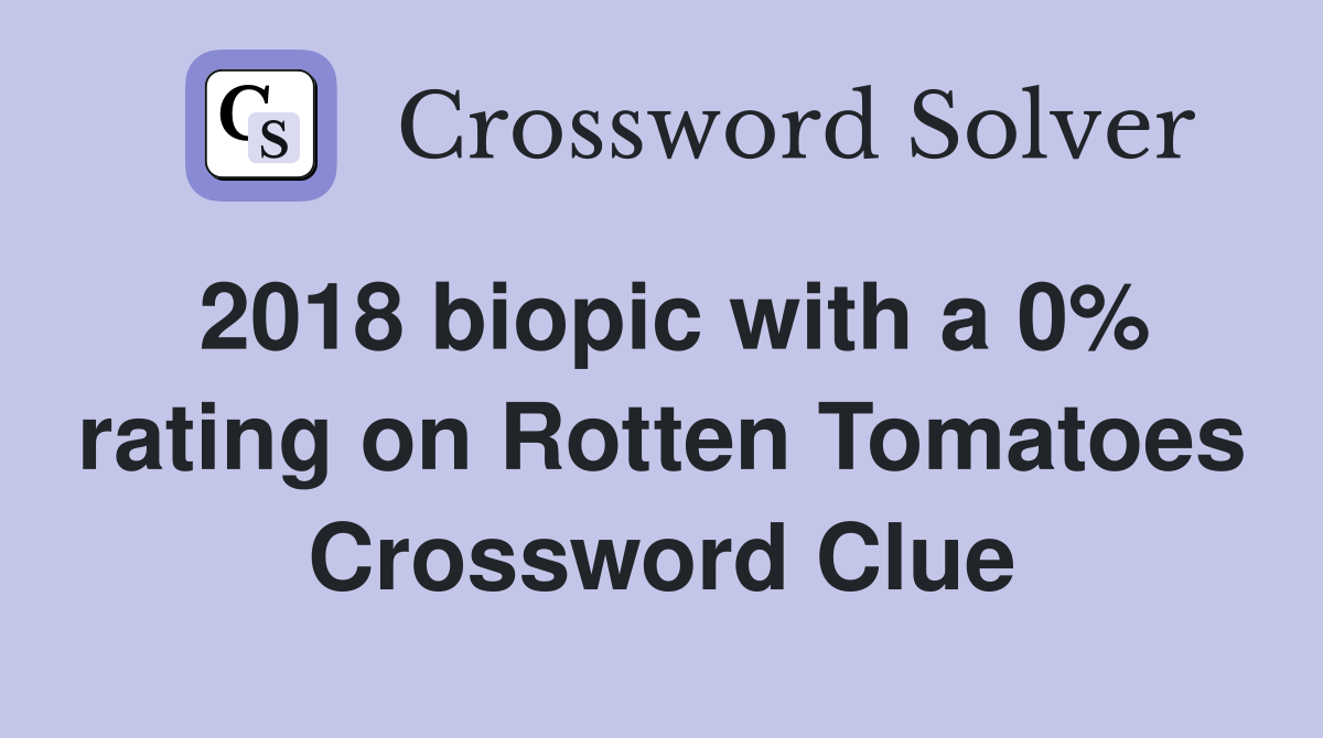 2018 biopic with a 0% rating on Rotten Tomatoes Crossword Clue