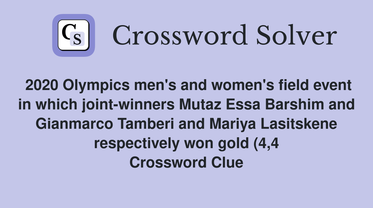 2020 Olympics men #39 s and women #39 s field event in which joint winners 2020 Olympics men #39 s and women #39 s field event in which joint winners