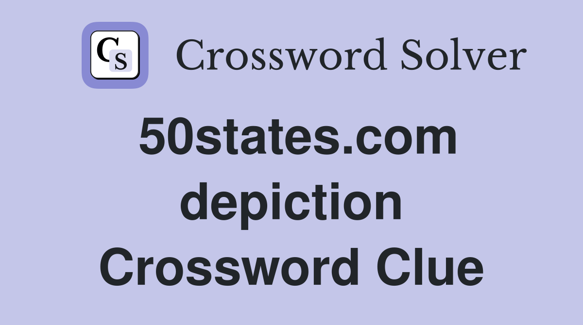 50states.com depiction Crossword Clue
