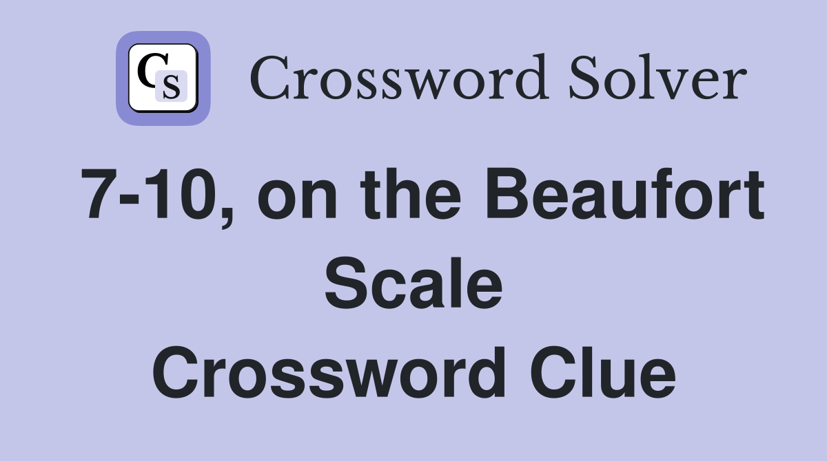 7-10, on the Beaufort Scale Crossword Clue