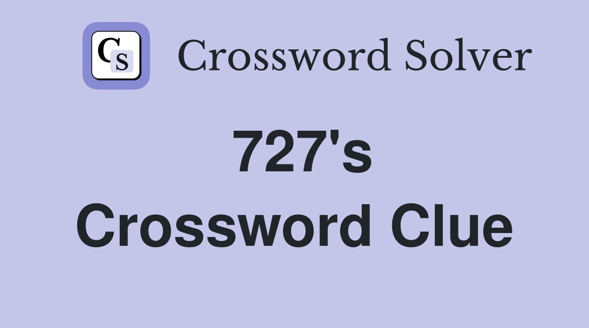 727's Crossword Clue