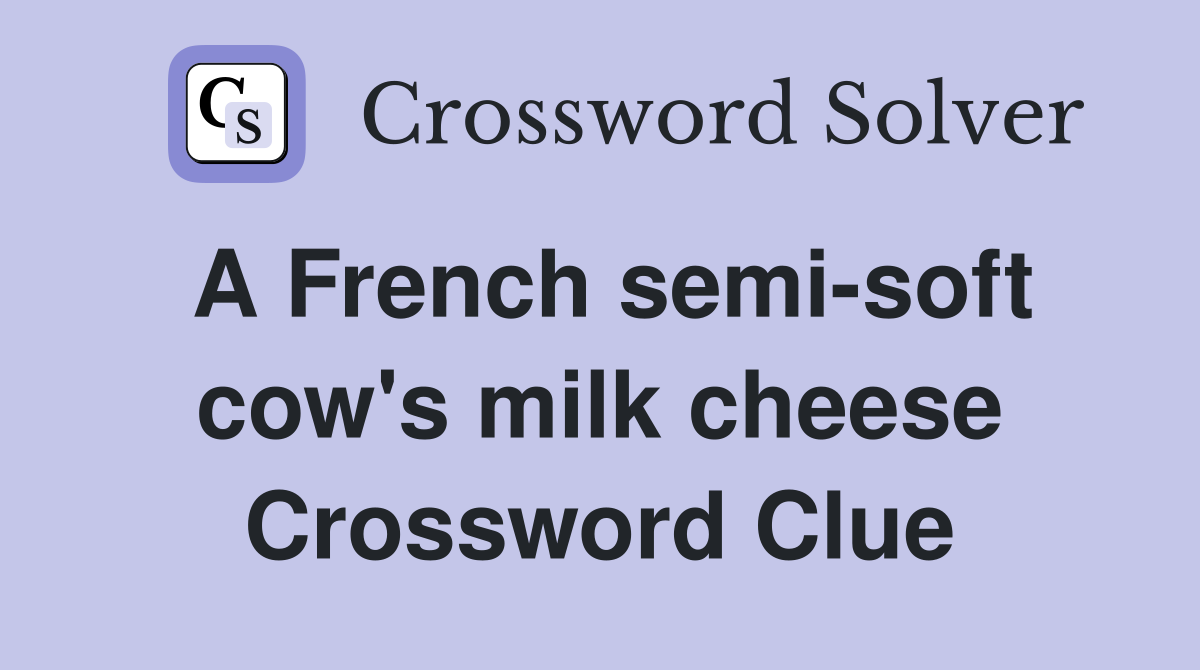 A French semi-soft cow's milk cheese Crossword Clue
