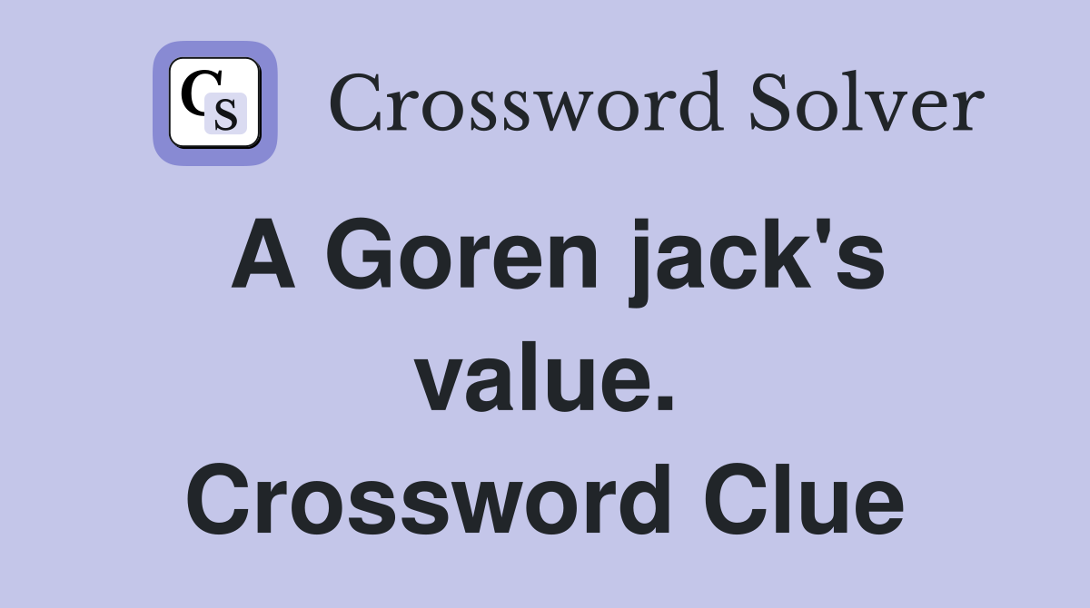 A Goren jack's value. Crossword Clue