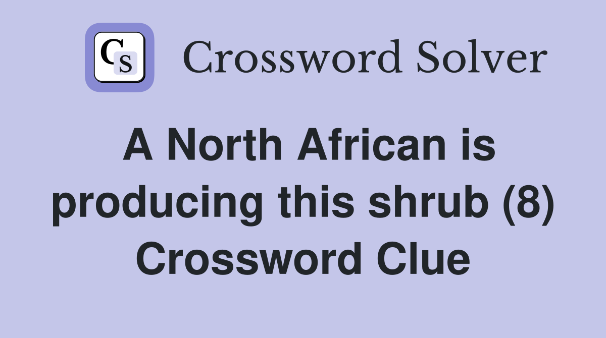 A North African is producing this shrub (8) Crossword Clue