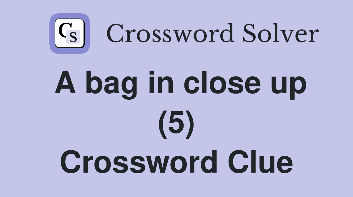 A bag in close up (5) Crossword Clue
