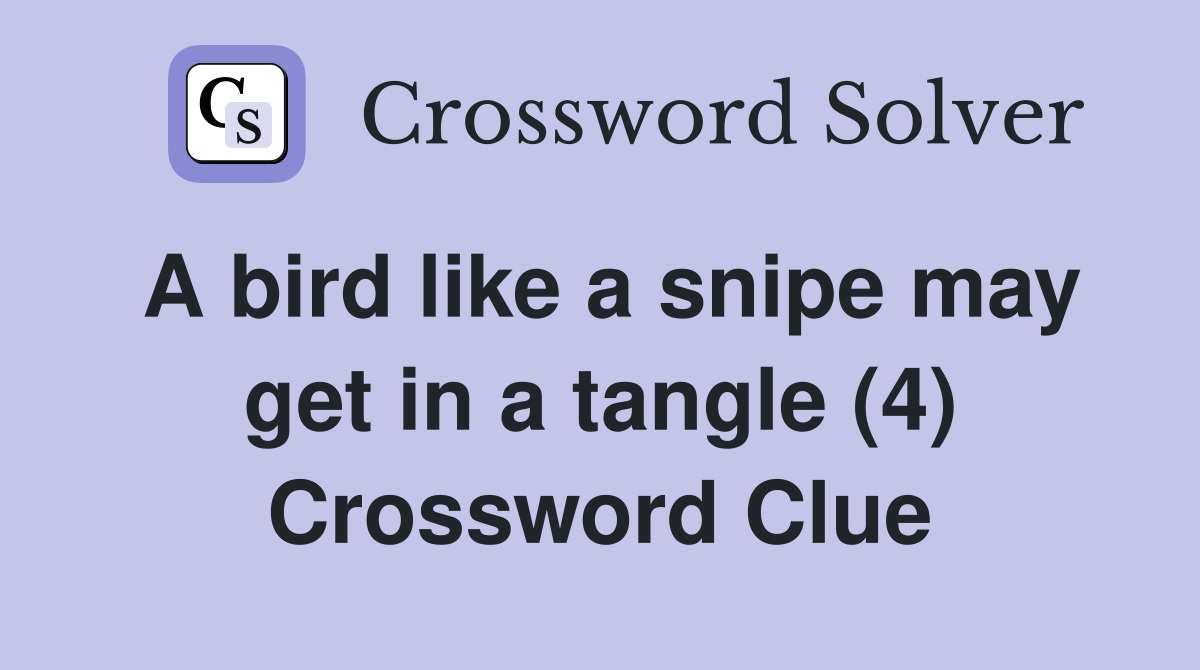 A bird like a snipe may get in a tangle (4) Crossword Clue