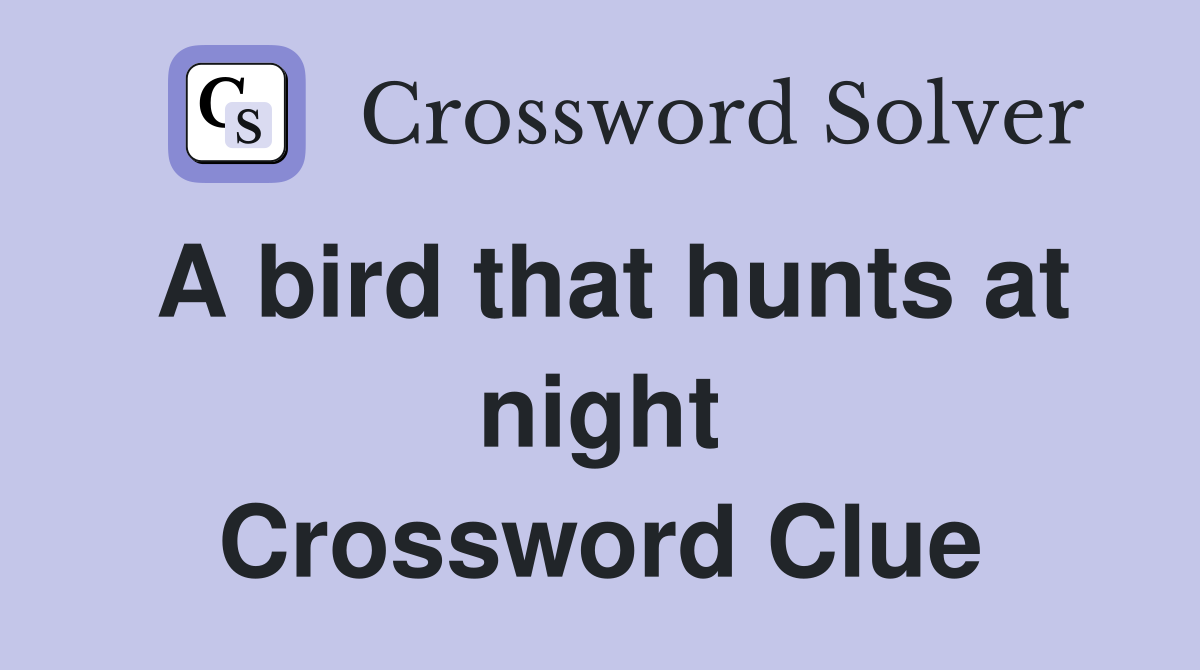 A bird that hunts at night Crossword Clue