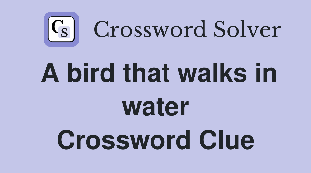 A bird that walks in water Crossword Clue