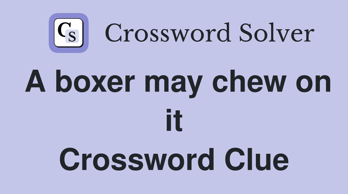 A boxer may chew on it Crossword Clue