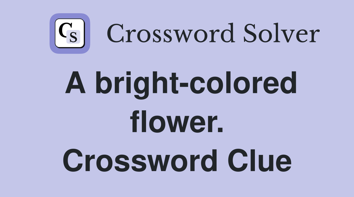 A bright-colored flower. Crossword Clue