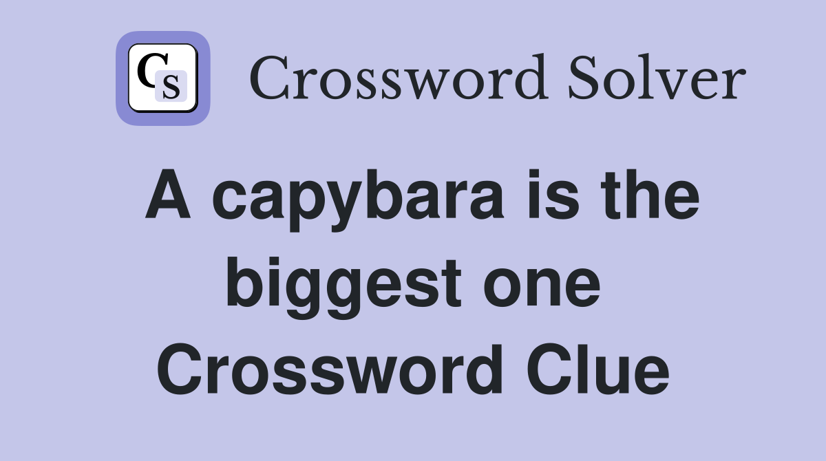 A capybara is the biggest one Crossword Clue