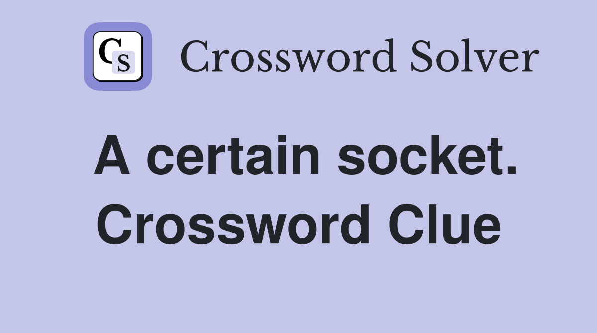 A certain socket. Crossword Clue