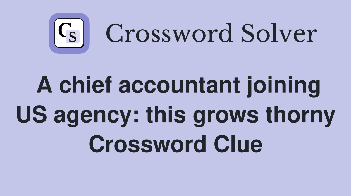A chief accountant joining US agency: this grows thorny Crossword Clue