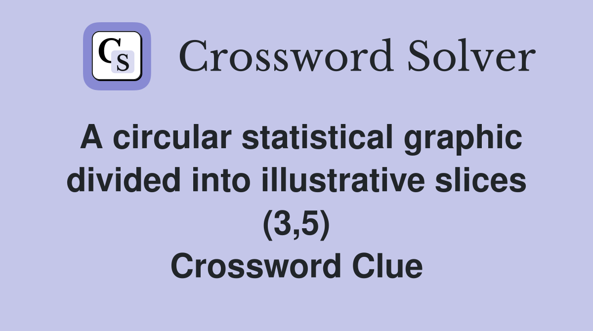 A circular statistical graphic divided into illustrative slices (3,5) Crossword Clue
