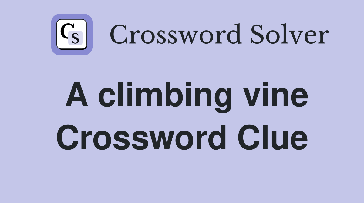 A climbing vine Crossword Clue