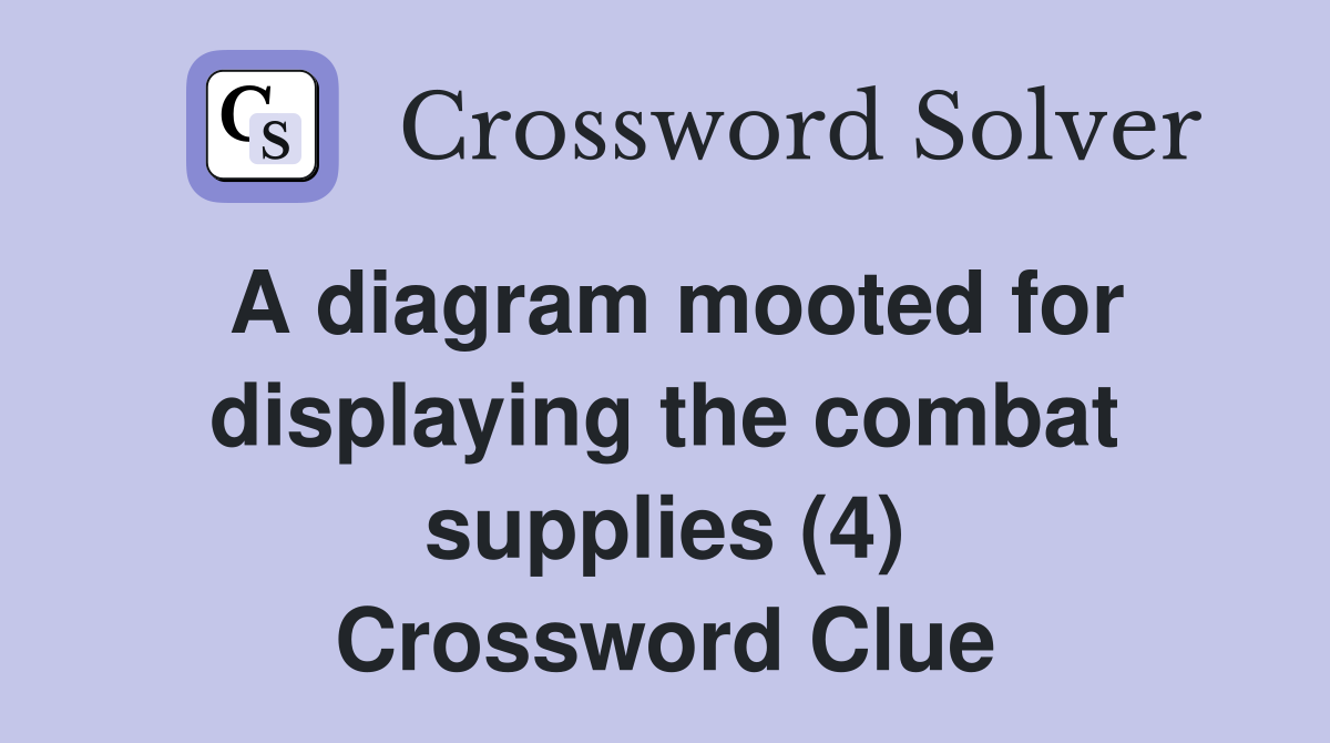 A diagram mooted for displaying the combat supplies (4) Crossword Clue