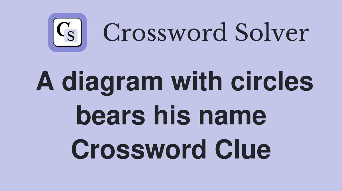 A diagram with circles bears his name Crossword Clue