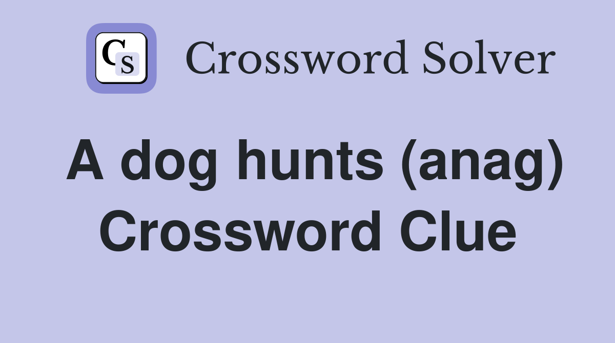 A dog hunts (anag) Crossword Clue