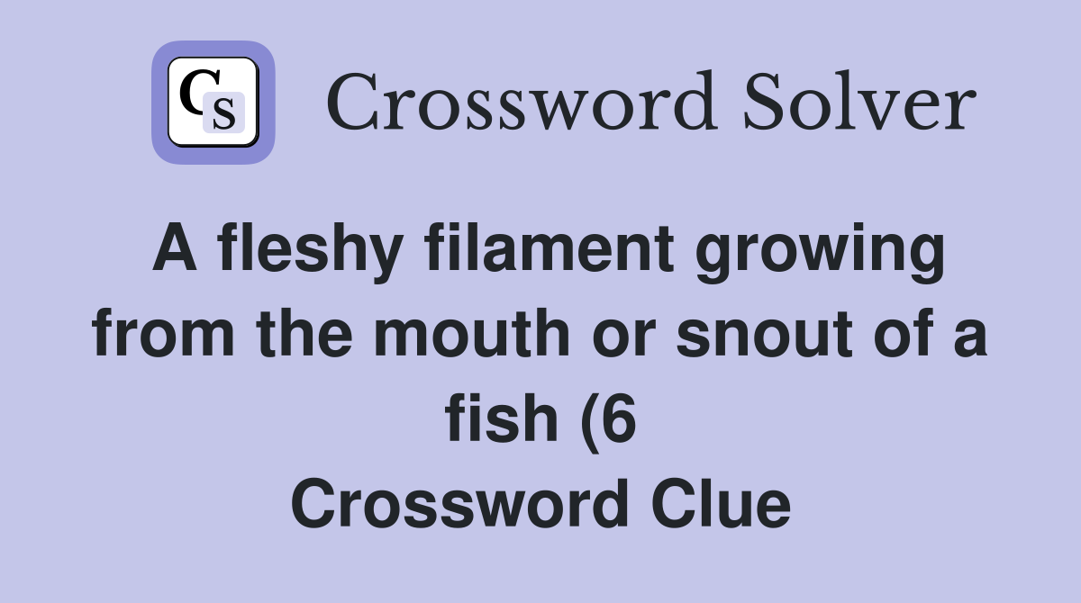 A fleshy filament growing from the mouth or snout of a fish (6 A fleshy filament growing from the mouth or snout of a fish (6