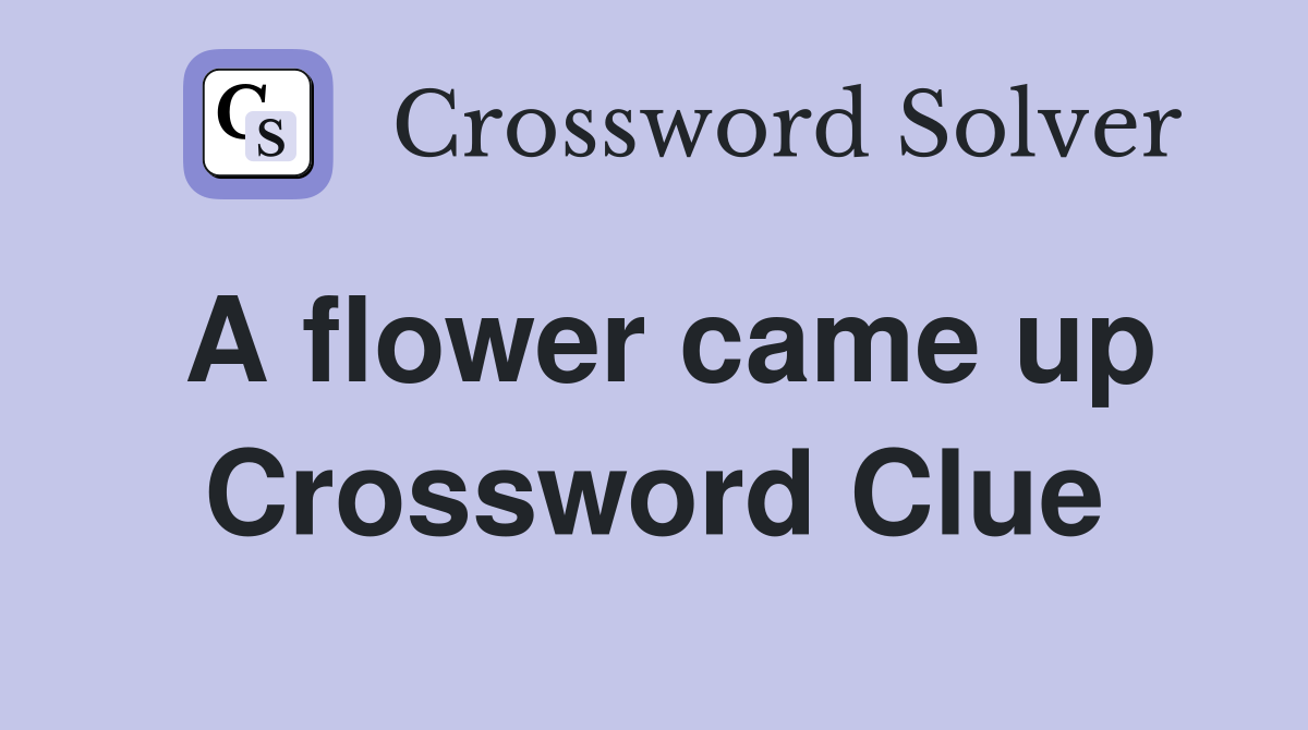 A flower came up Crossword Clue