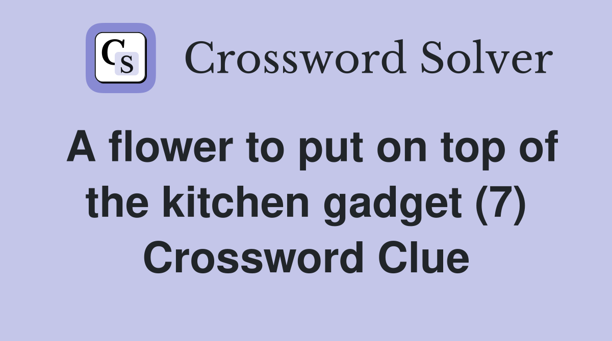 A flower to put on top of the kitchen gadget (7) Crossword Clue