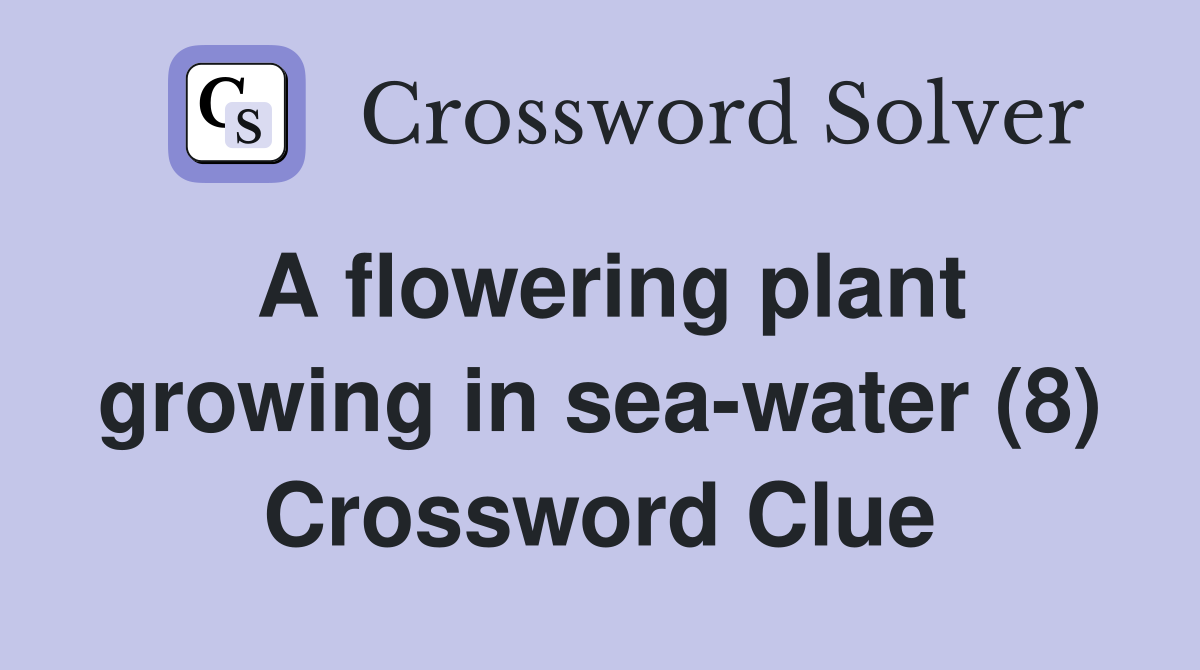 A flowering plant growing in sea-water (8) Crossword Clue
