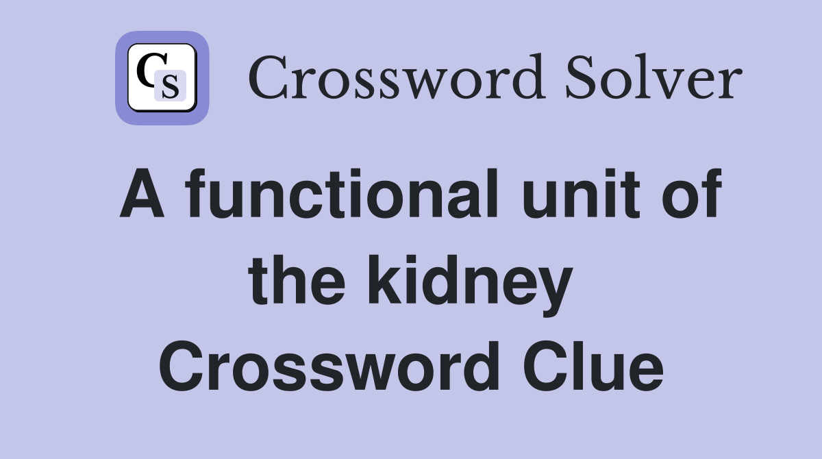 A functional unit of the kidney Crossword Clue