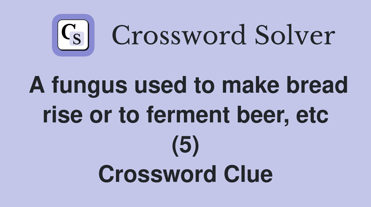 A fungus used to make bread rise or to ferment beer, etc (5) Crossword Clue