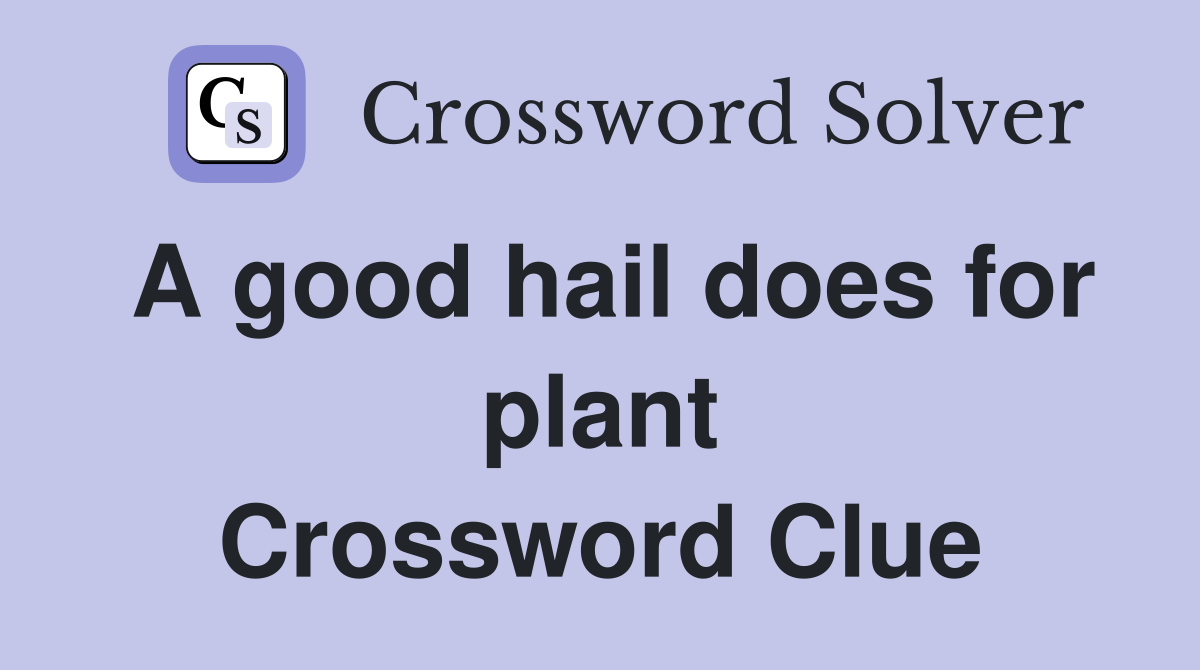 A good hail does for plant Crossword Clue