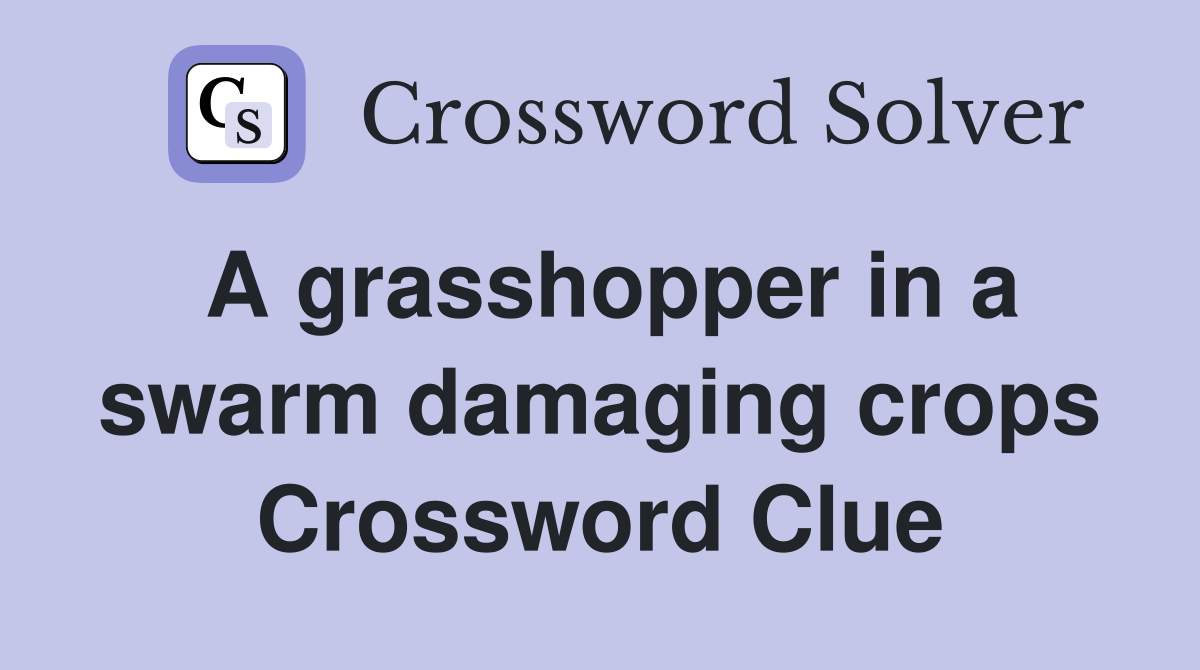 A grasshopper in a swarm damaging crops Crossword Clue