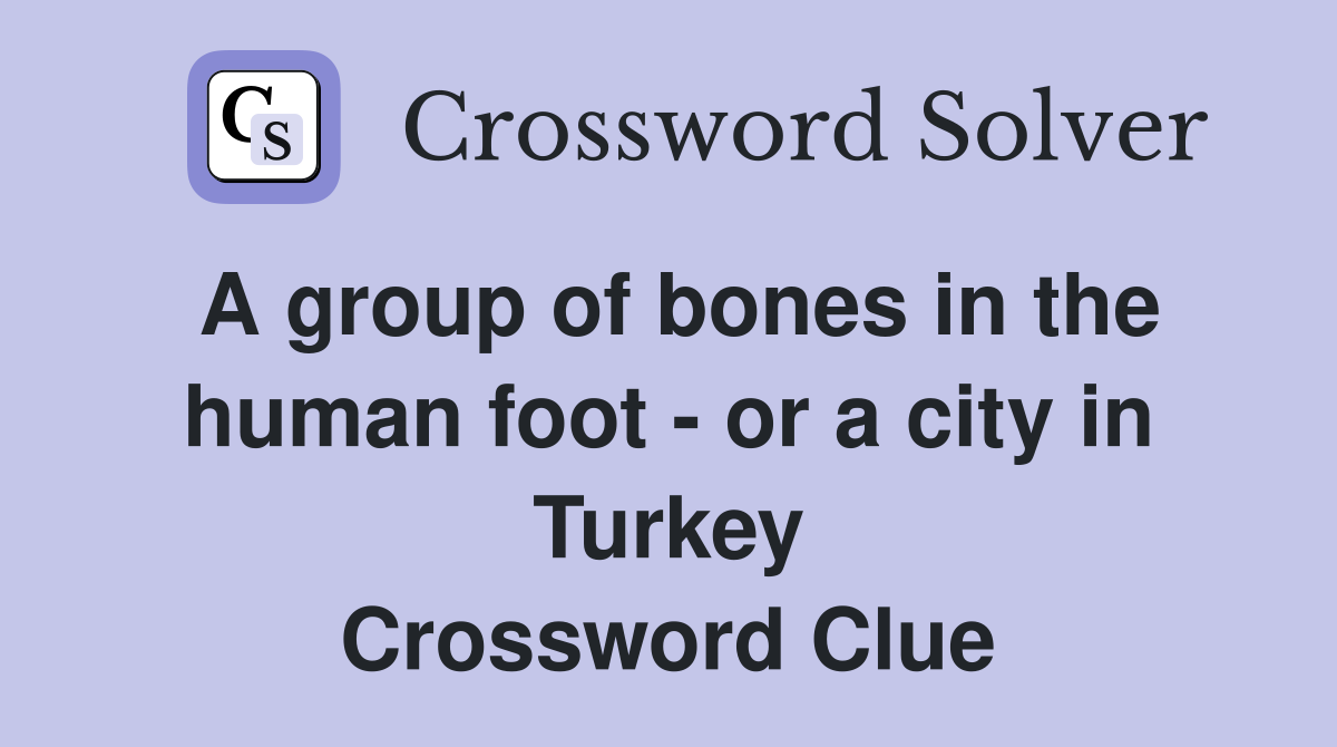 A group of bones in the human foot - or a city in Turkey Crossword Clue