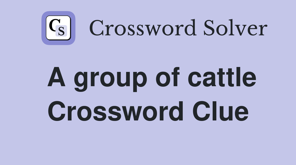 A group of cattle Crossword Clue