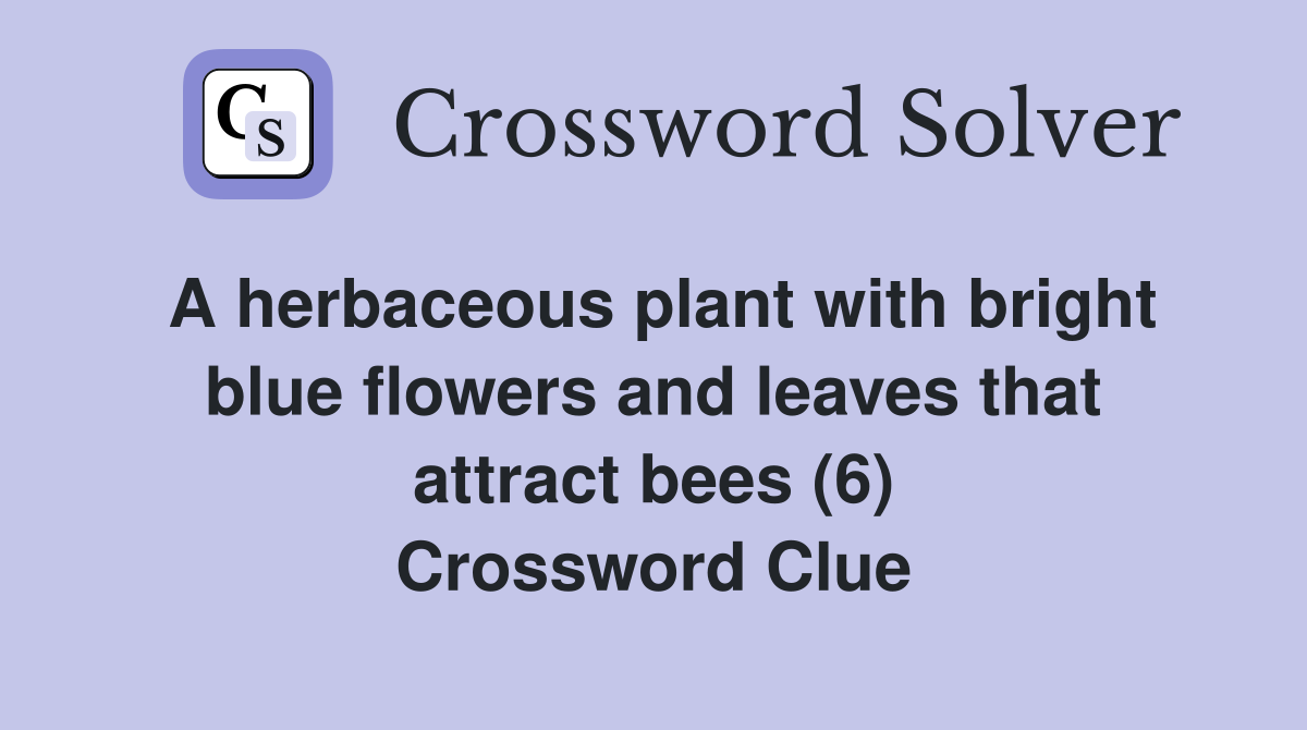 A herbaceous plant with bright blue flowers and leaves that attract bees (6) Crossword Clue