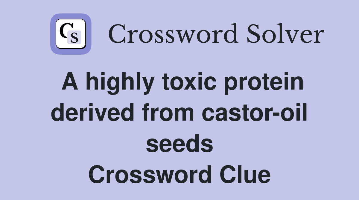 A highly toxic protein derived from castor-oil seeds Crossword Clue