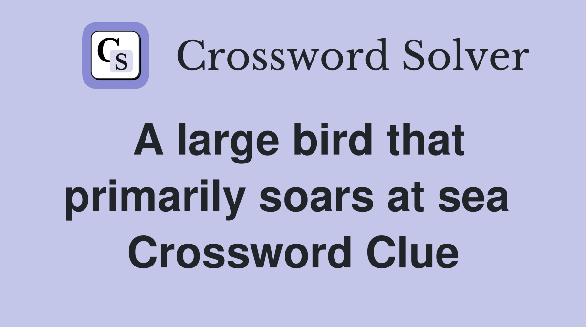 A large bird that primarily soars at sea  Crossword Clue