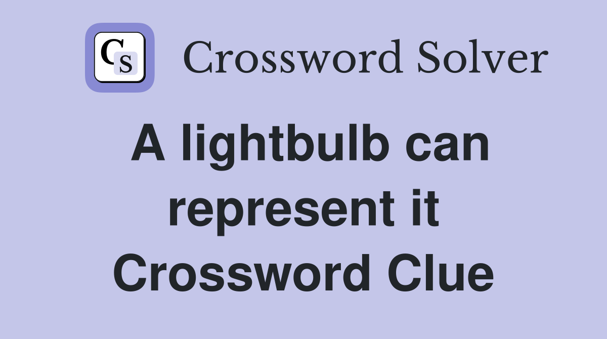 A lightbulb can represent it Crossword Clue