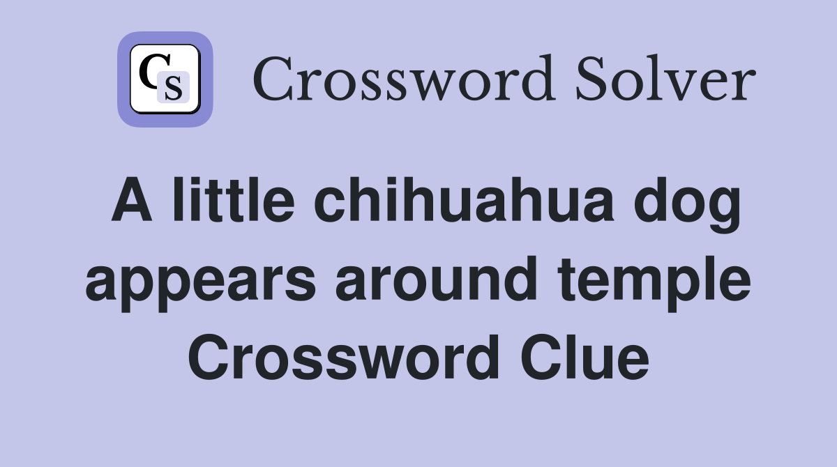A little chihuahua dog appears around temple Crossword Clue