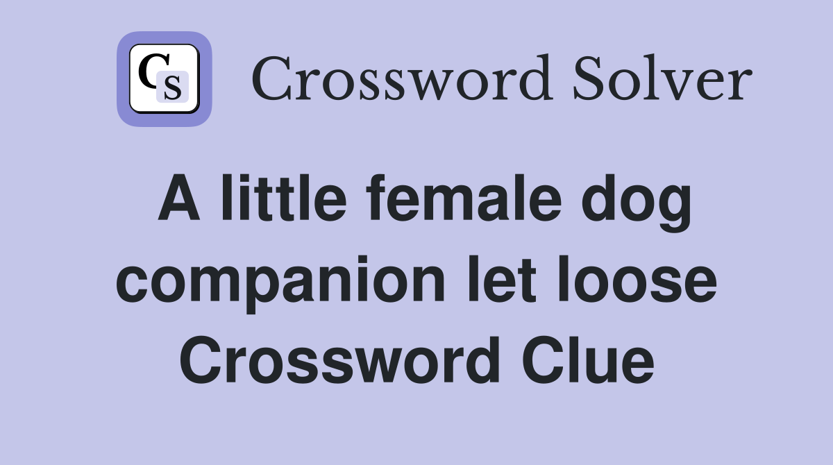 A little female dog companion let loose Crossword Clue