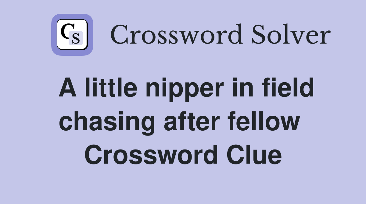 A little nipper in field chasing after fellow  Crossword Clue