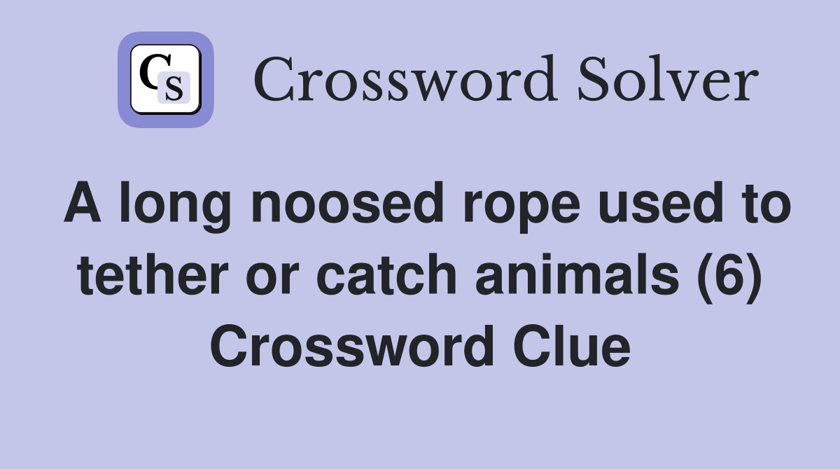 A long noosed rope used to tether or catch animals (6) Crossword Clue