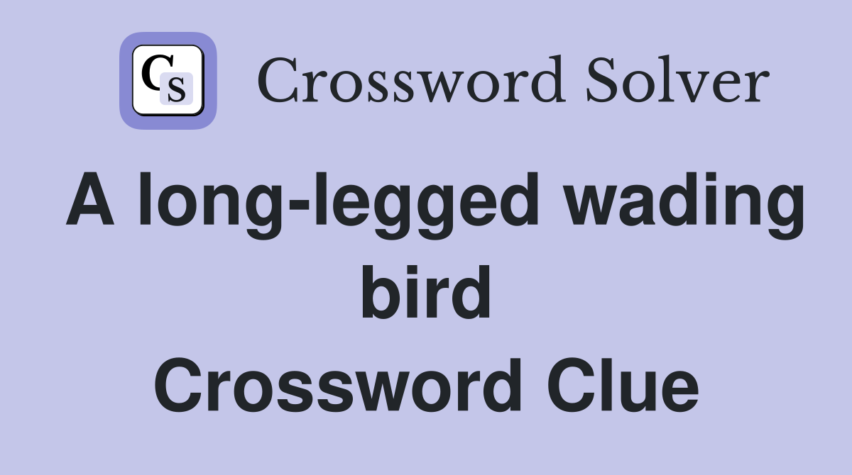 A long-legged wading bird Crossword Clue