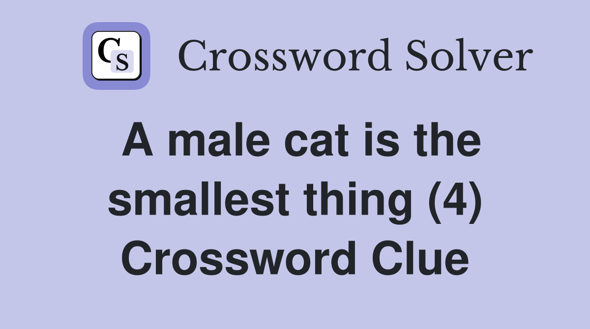 A male cat is the smallest thing (4) Crossword Clue