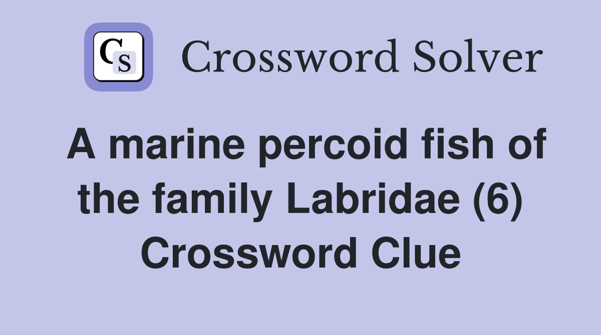 A marine percoid fish of the family Labridae (6) Crossword Clue