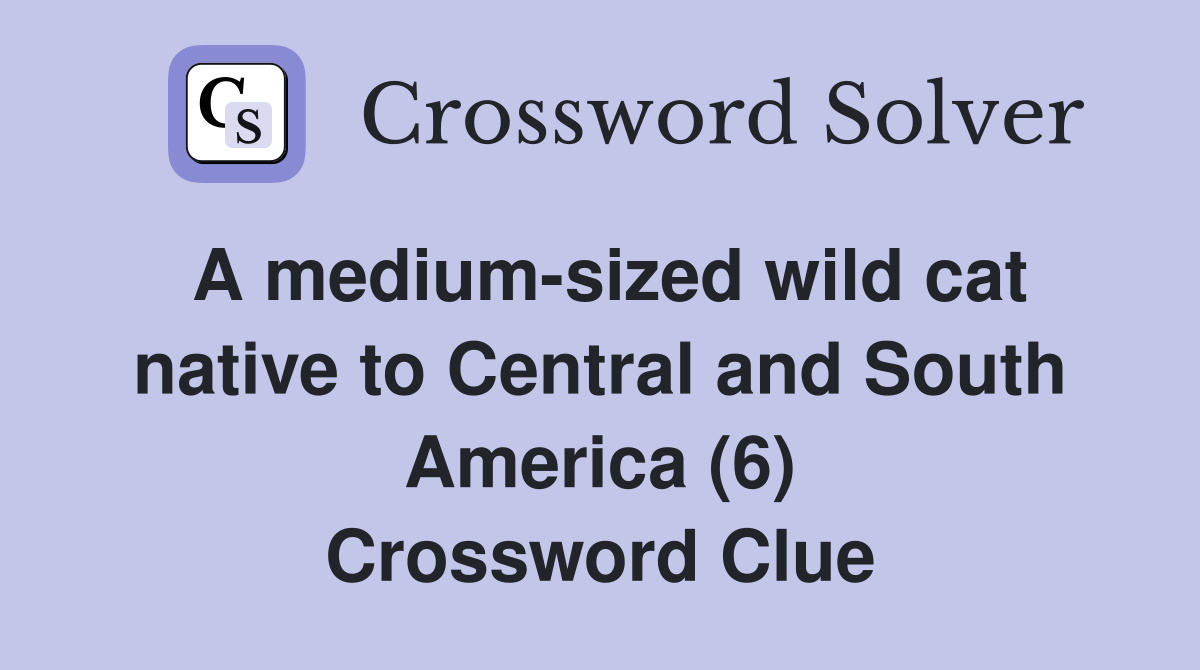 A medium-sized wild cat native to Central and South America (6) Crossword Clue