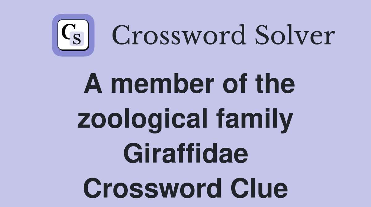 A member of the zoological family Giraffidae Crossword Clue